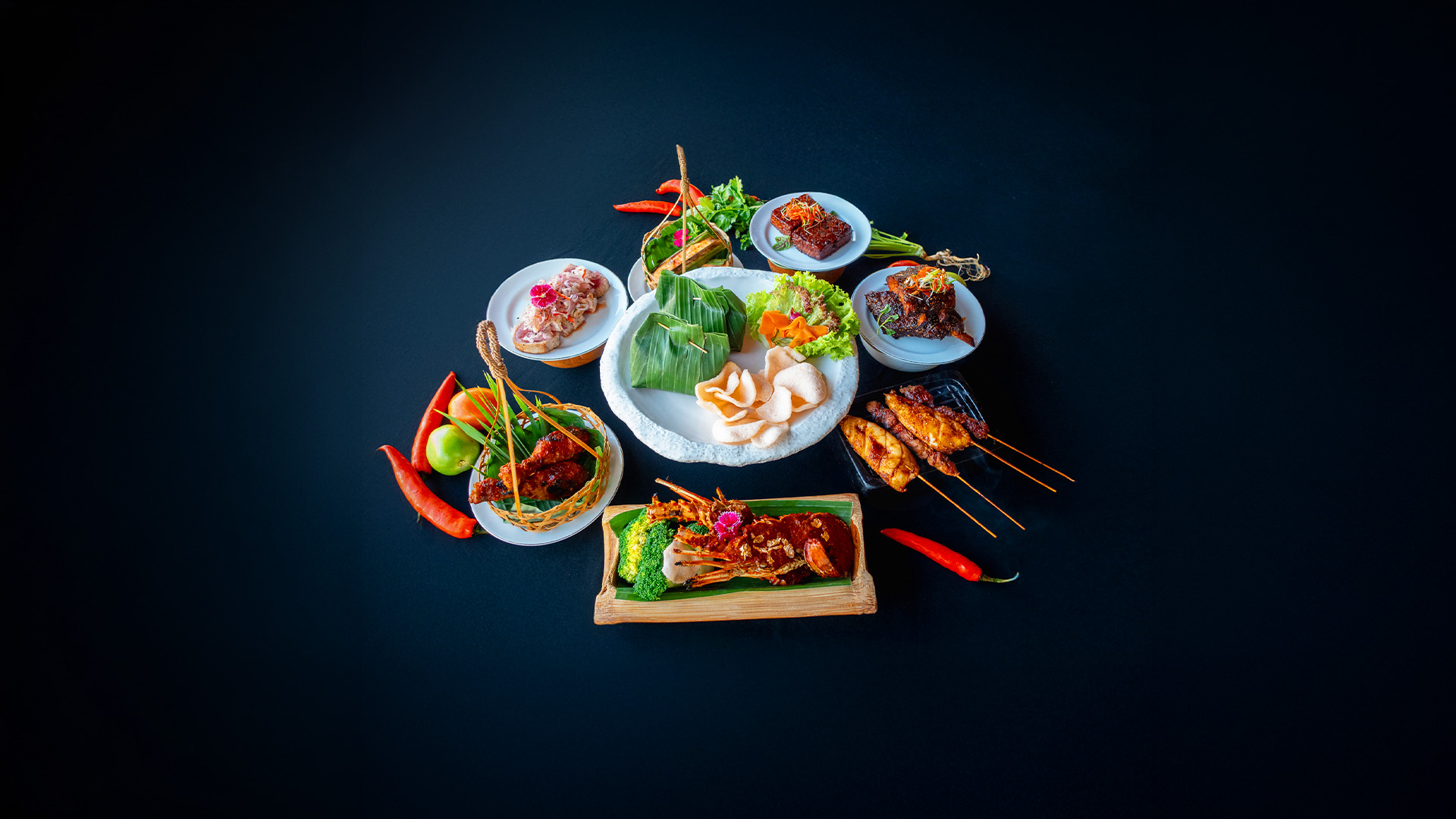 The complete Nasi Jinggo sharing menu at Nandini Jungle